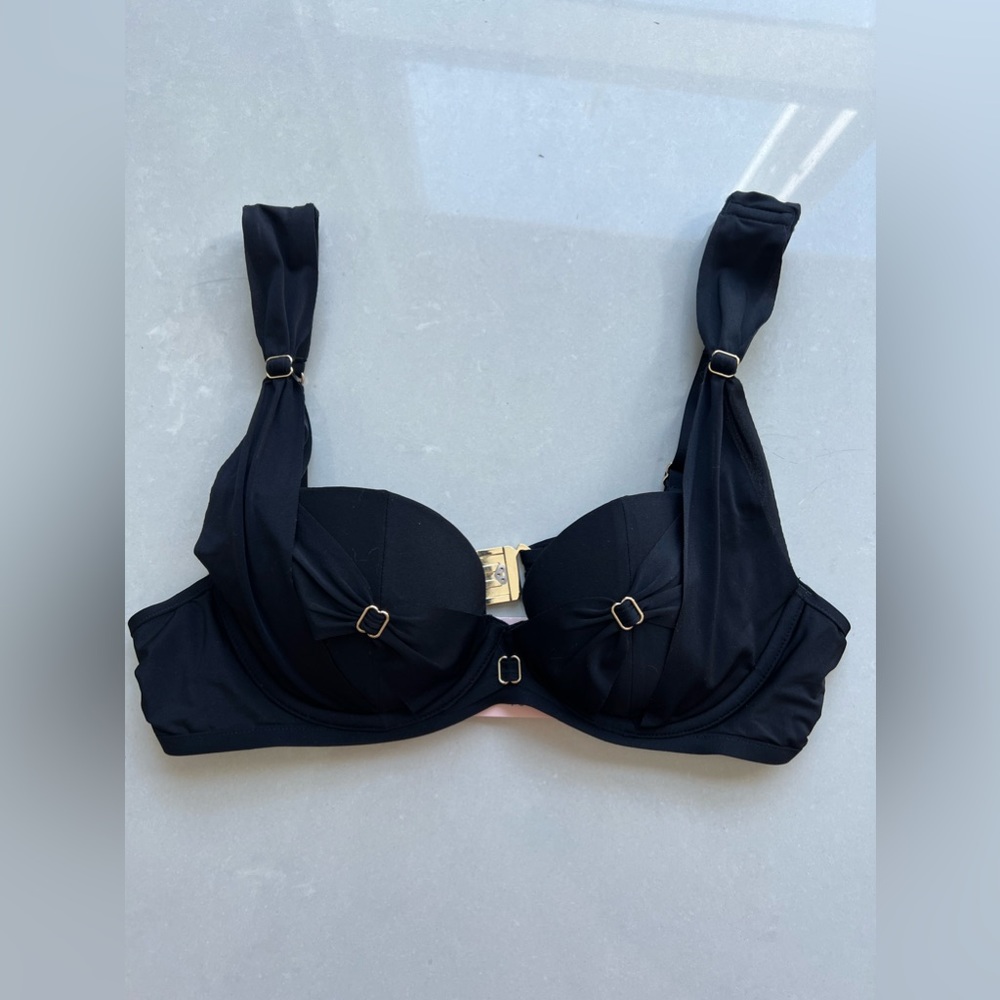 AGENT PROVOCATEUR Fergie Bikini Bra Top 32C Black NEW